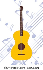 The Music instrument. The Acoustic guitar.  Note background.
