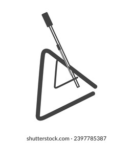 Music instrument of black line set. An artistic black outline representation of a musical triangle, capturing the harmony of musical sounds. Vector illustration.
