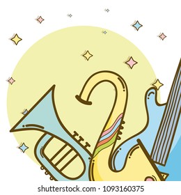 Music instrument cartoons
