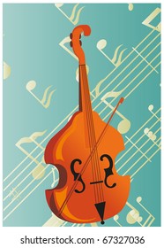 music instrument cello with joining. Note background