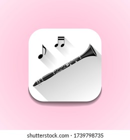 Music Instrument Clarinet Logo Vector Icon Symbol Sound