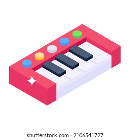 Music Instrument Device, Isometric Design Of Piano

