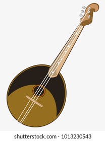 Music instrument domra on white background is insulated
