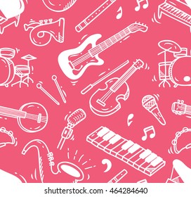 Music instrument doodle background