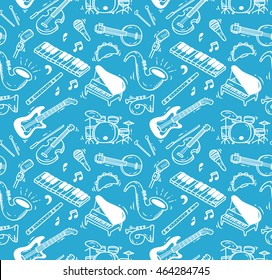 Music instrument doodle background