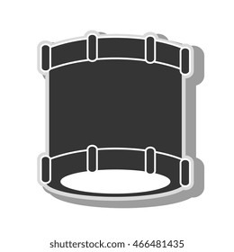 Music instrument drum isolated flat icon graphic design