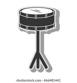 Music instrument drum isolated flat icon graphic design