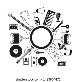 music instrument festival background vector illustration design