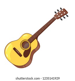 Music instrument - guitar, design for any purposes. Vector illustration.