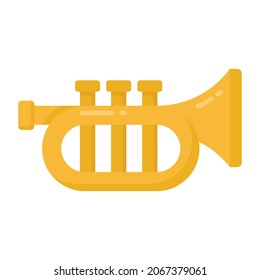 A music instrument icon, cornet vector 