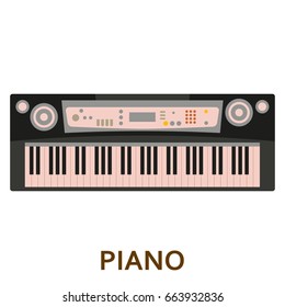 Music instrument icon. Piano. Vector flat illustration