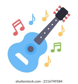 A music instrument icon, vector design of guitar

