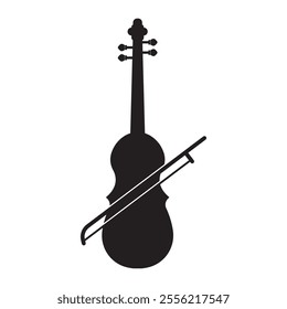 Music instrument icon. Violin. Vector flat illustration design