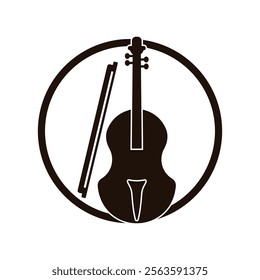 Music instrument icon. Violin. Vector flat illustration design