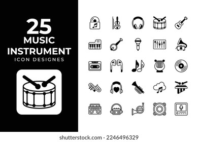 Music Instrument Icons Set vector design