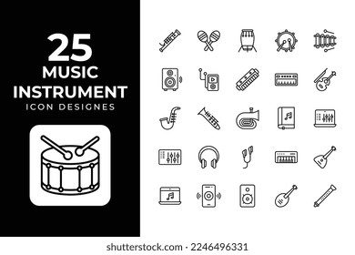 Music Instrument Icons Set vector design