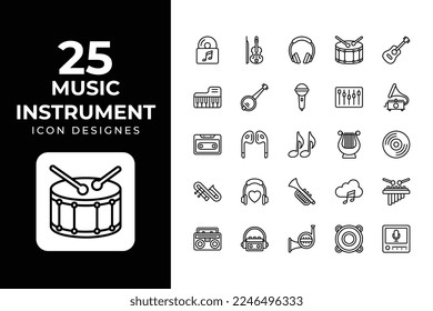 Music Instrument Icons Set vector design