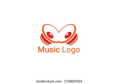 music instrument logo design vector template