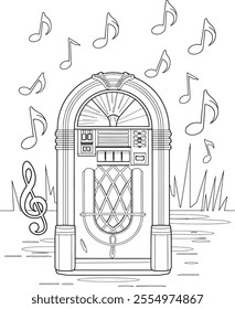 music instrument logo line art t shirt design with ring tone illustration