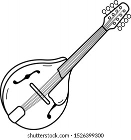 Music Instrument Mandolin Vector Outline Icon Stock Vector (Royalty ...