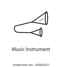 Music Instrument Outline Icon Design illustration. Music Symbol on White background EPS 10 File