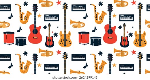 Musikinstrumentenmuster, Vektorgrafik
