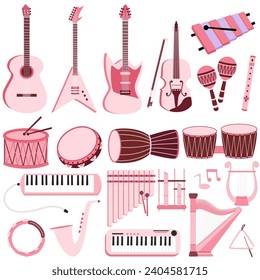 Music instrument with pink collection