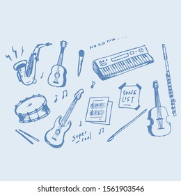 Music Instrument Rustic Vector Illustration