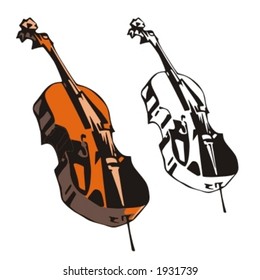 Music Instrument Series. Vector illustration of a tunning cello.