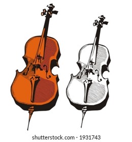 Music Instrument Series. Vector illustration of a tunning cello.