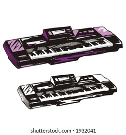 Music Instrument Series. Vector illustration of a synthesizer.