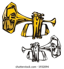 Music Instrument Series. Vector illustration of a trumpet.