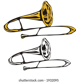 Music Instrument Series. Vector illustration of a trumpet.