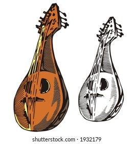 Music Instrument Series. Vector illustration of a mandolin.