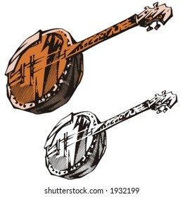 Music Instrument Series. Vector illustration of a mandolin.