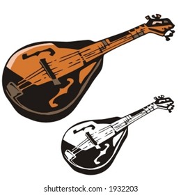 Music Instrument Series. Vector illustration of a mandolin.