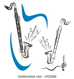 Music Instrument Series. Vector illustration of a saxophone.