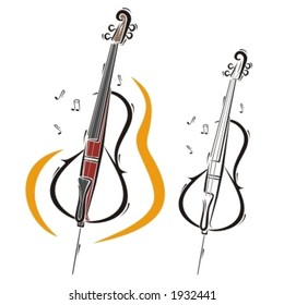 Music Instrument Series. Vector illustration of a cello.