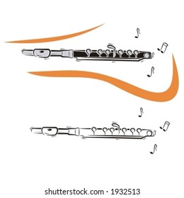 Music Instrument Series. Vector illustration of a clarinet.