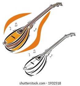 Music Instrument Series. Vector illustration of a mandolin.