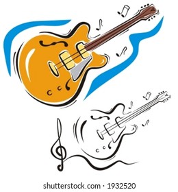 Music Instrument Series. Vector illustration of a classic guitar.