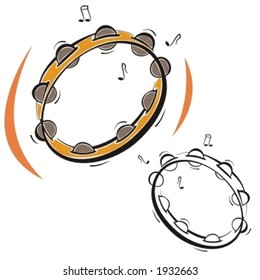 Serie de instrumentos musicales. Ilustración vectorial de un timbrel.