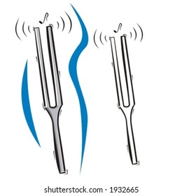 Music Instrument Series. Vector illustration of a tunning forkl.
