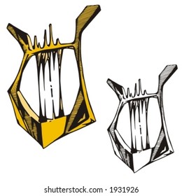 Music Instrument Series. Vector illustrations of a lyre.