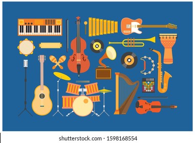 Music Instrument Set Vector Illustration