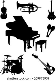 music instrument silhouette vector