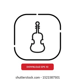Music instrument symbol, Cello outline vector icon