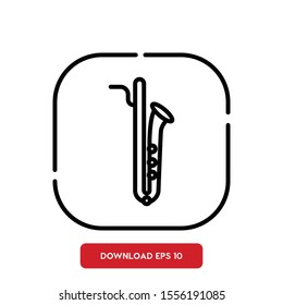 Music instrument symbol, saxophone outline vector icon. Modern, simple flat vector illustration for web site or mobile app