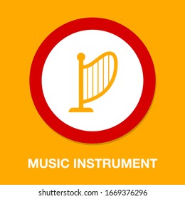 Music Instrument Symbol. Sound Musical Harp