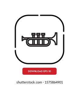 Music instrument symbol, trumpet  outline vector icon. Modern, simple flat vector illustration for web site or mobile app
